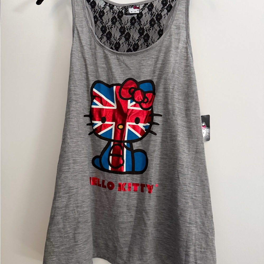 Hello Kitty Gray and Red Graphic Tee